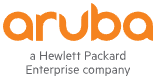 Logo of Aruba, a Hewlett Packard Enterprise company, with "Aruba" in orange lowercase letters above the text "a Hewlett Packard Enterprise company" in smaller gray letters.