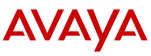 Red text reads "AVAYA" on a plain white background.