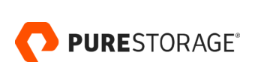 Pure Storage logo with an orange hexagonal icon followed by the words "PURE STORAGE" in bold black letters.