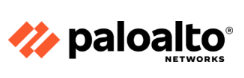 The image shows the Palo Alto Networks logo, featuring three orange slanted rectangles followed by the company name in black text.