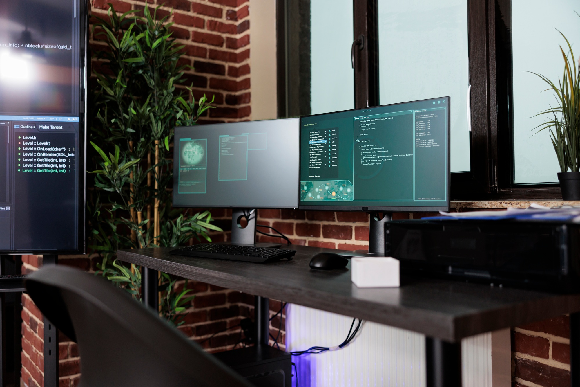 Image of two computer screens displaying software data information and integrated algorithms