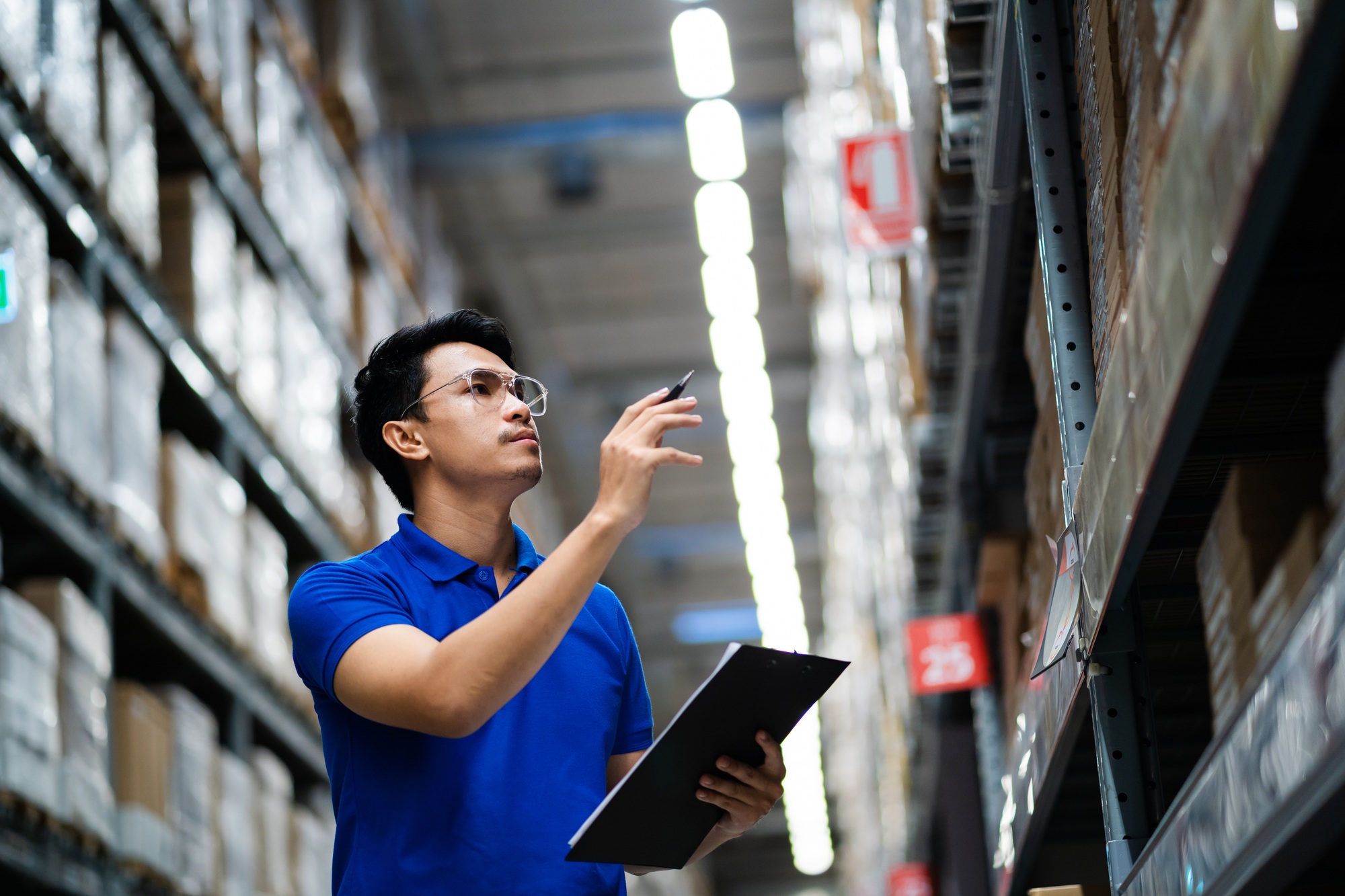supply chain and logistic network technology concept.