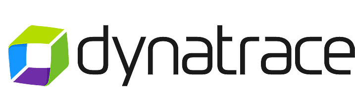 Dynatrace logo featuring a geometric, multicolored cube next to the word "dynatrace" in black lowercase letters.