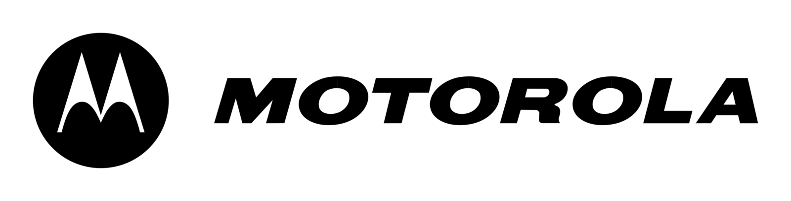The image shows the Motorola logo with a stylized white "M" above the word "motorola" in lowercase black letters on a white background.