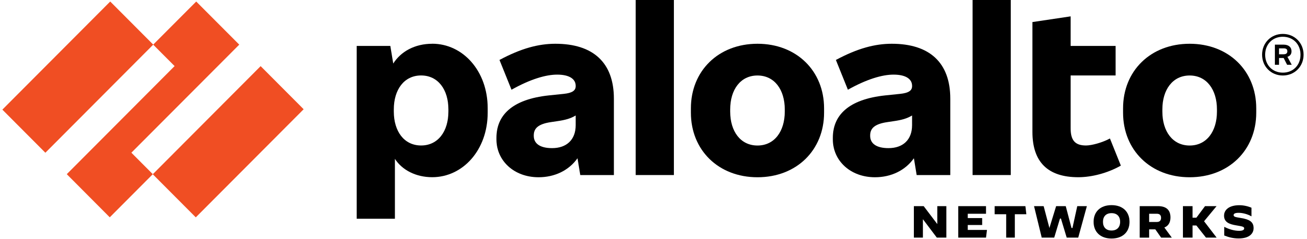 Palo Alto Networks logo featuring an orange geometric symbol next to the company name in black text on a white background.