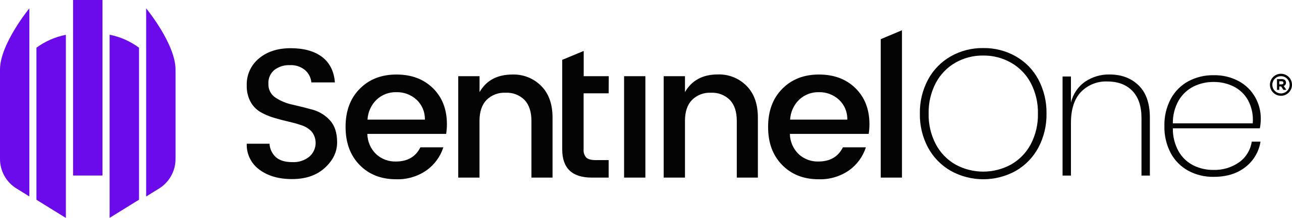 SentinelOne logo featuring a stylized purple shield icon next to the company name in black text.