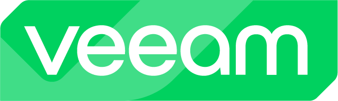 Veeam logo with white lowercase text on a bright green rectangular background.