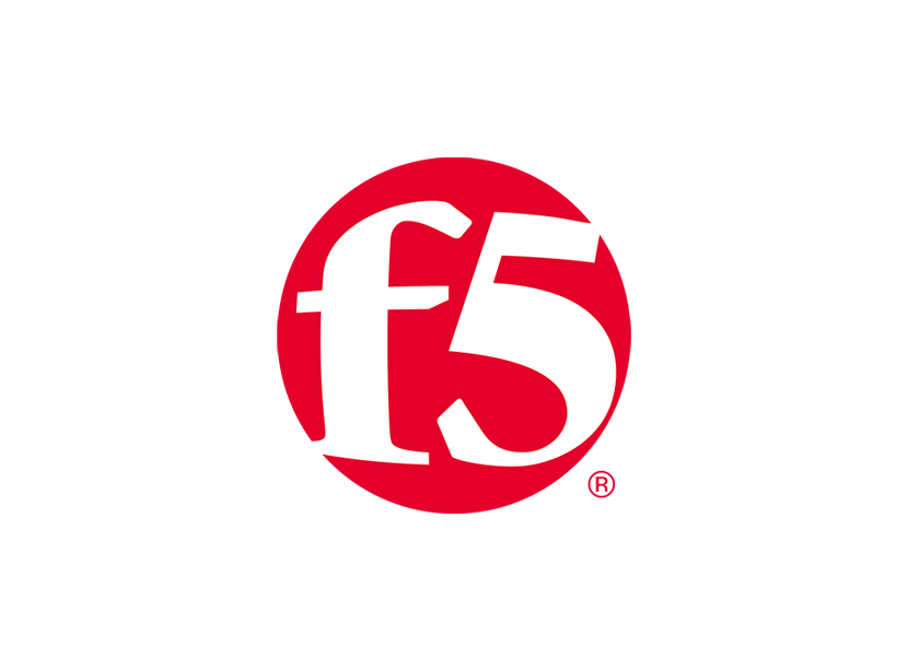 Red square logo with a stylized white lowercase "f" and number "5" in bold font, representing the F5 company.