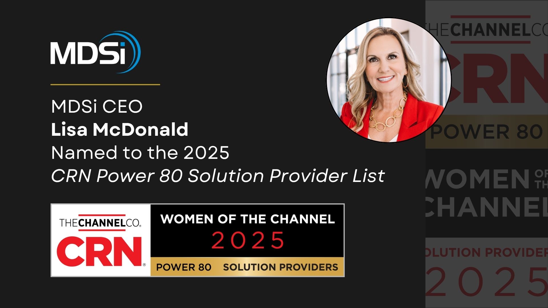 Lisa McDonald of MDSi Spotlighted on the 2025 Women of the Channel Power 80 Solution Provider List